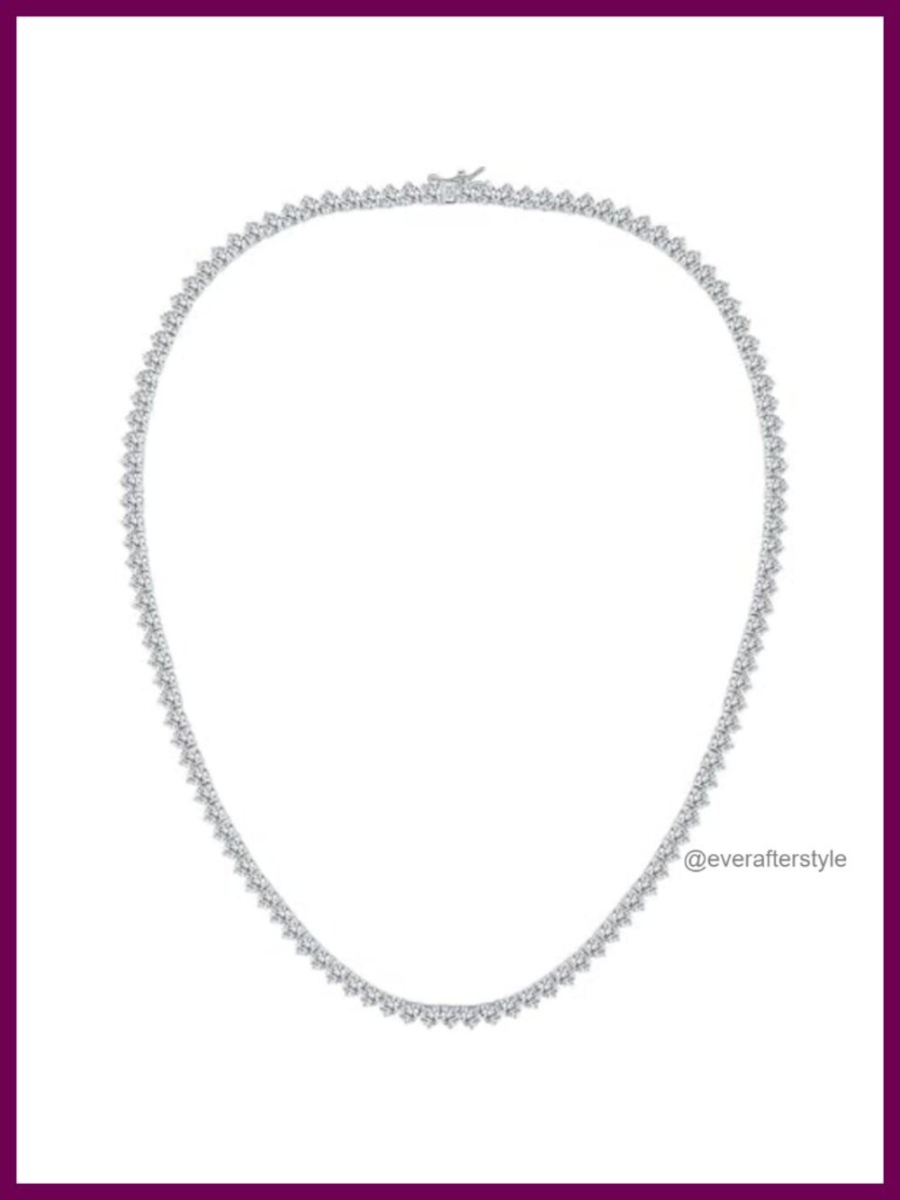 4mm CZ Tennis Necklace 18K White Gold Plated 3 Prong Classic Chain 16-24 inch